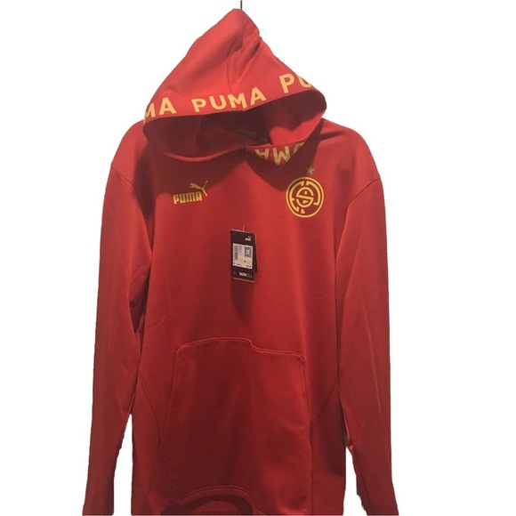 Men’s Puma Spain Espana National Soccer Team Red Fleece Hoodie Size Medium L/S - Picture 8 of 13